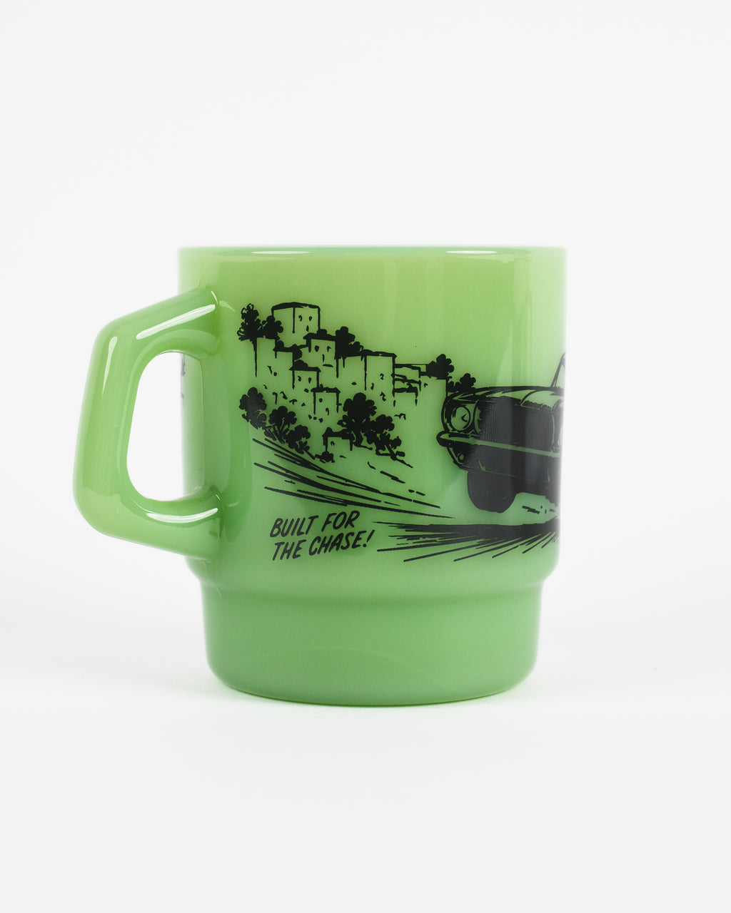 Built For The Chase Milk-glass Diner Mug