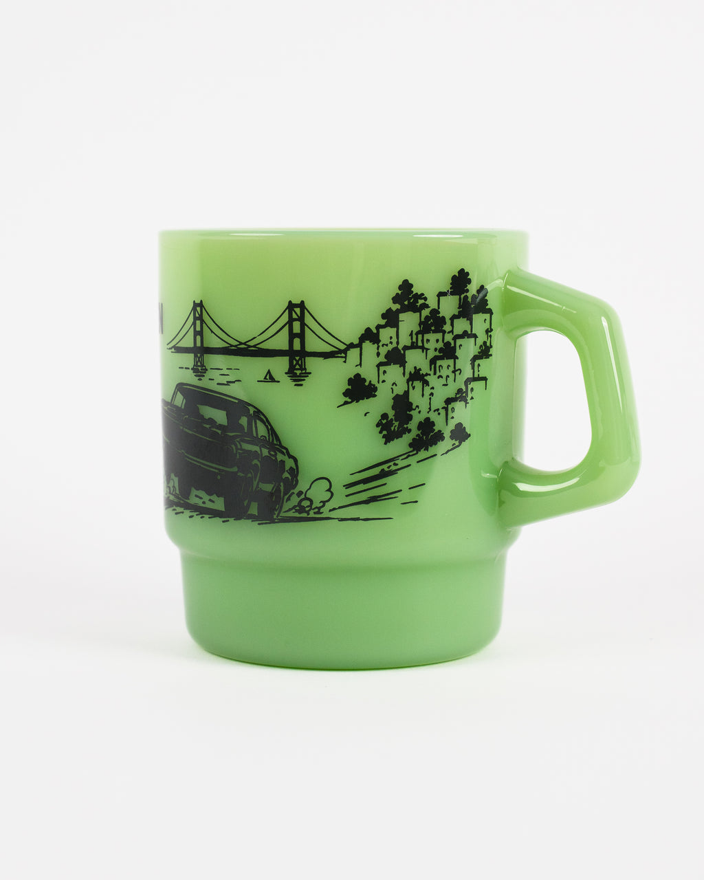 Built For The Chase Milk-glass Diner Mug