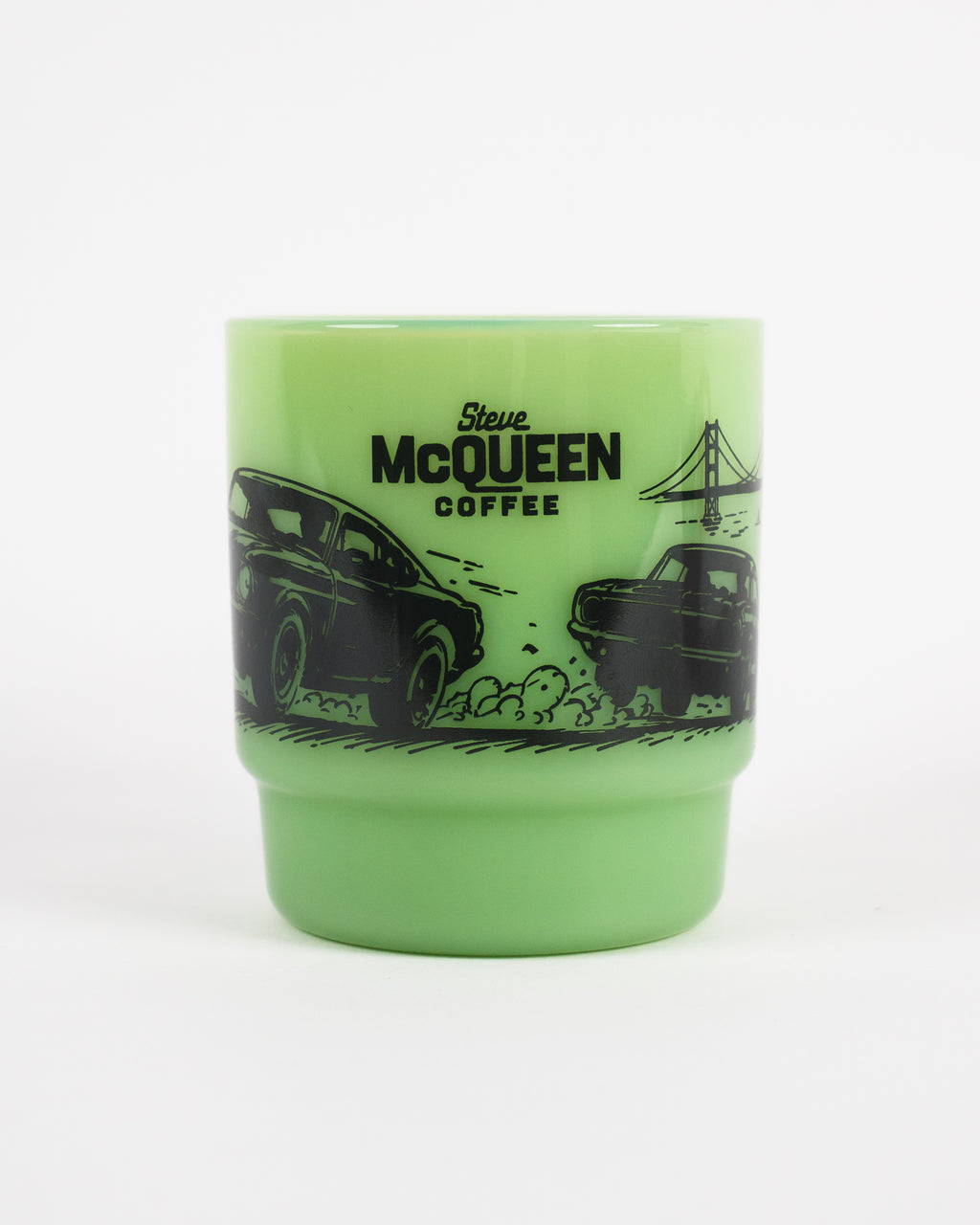 Built For The Chase Milk-glass Diner Mug