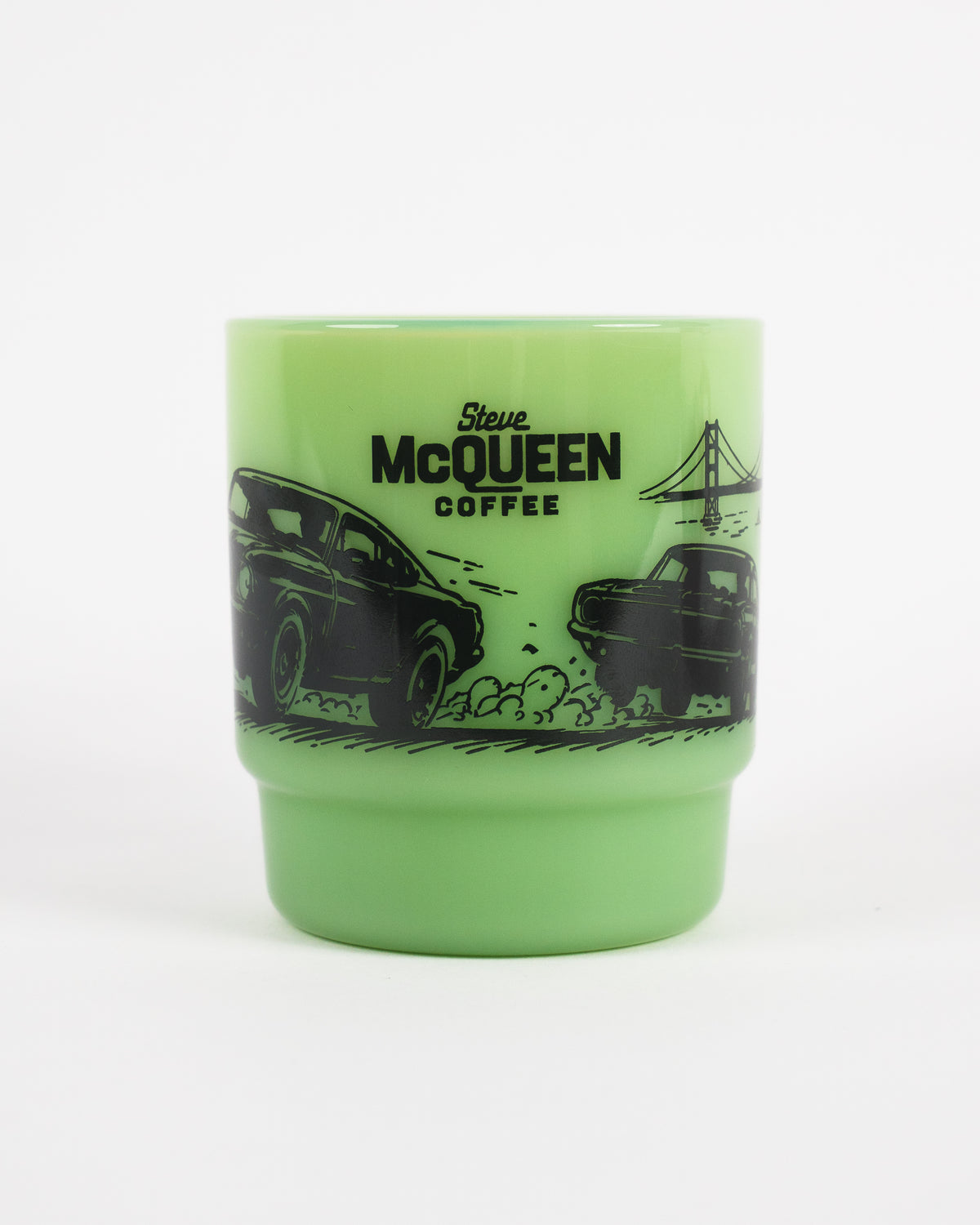 Built For The Chase Milk-glass Diner Mug
