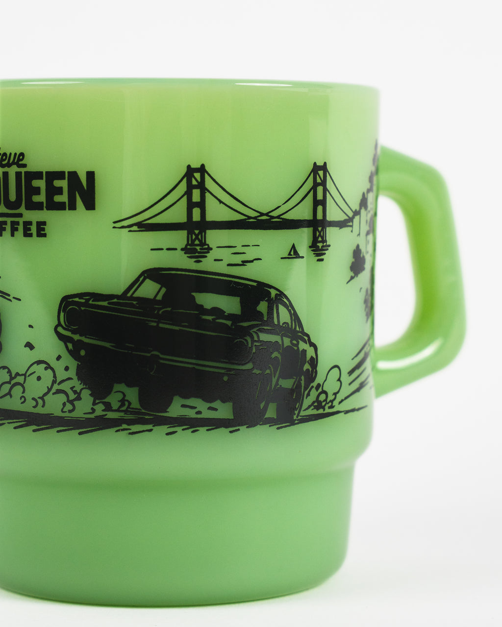 Built For The Chase Milk-glass Diner Mug