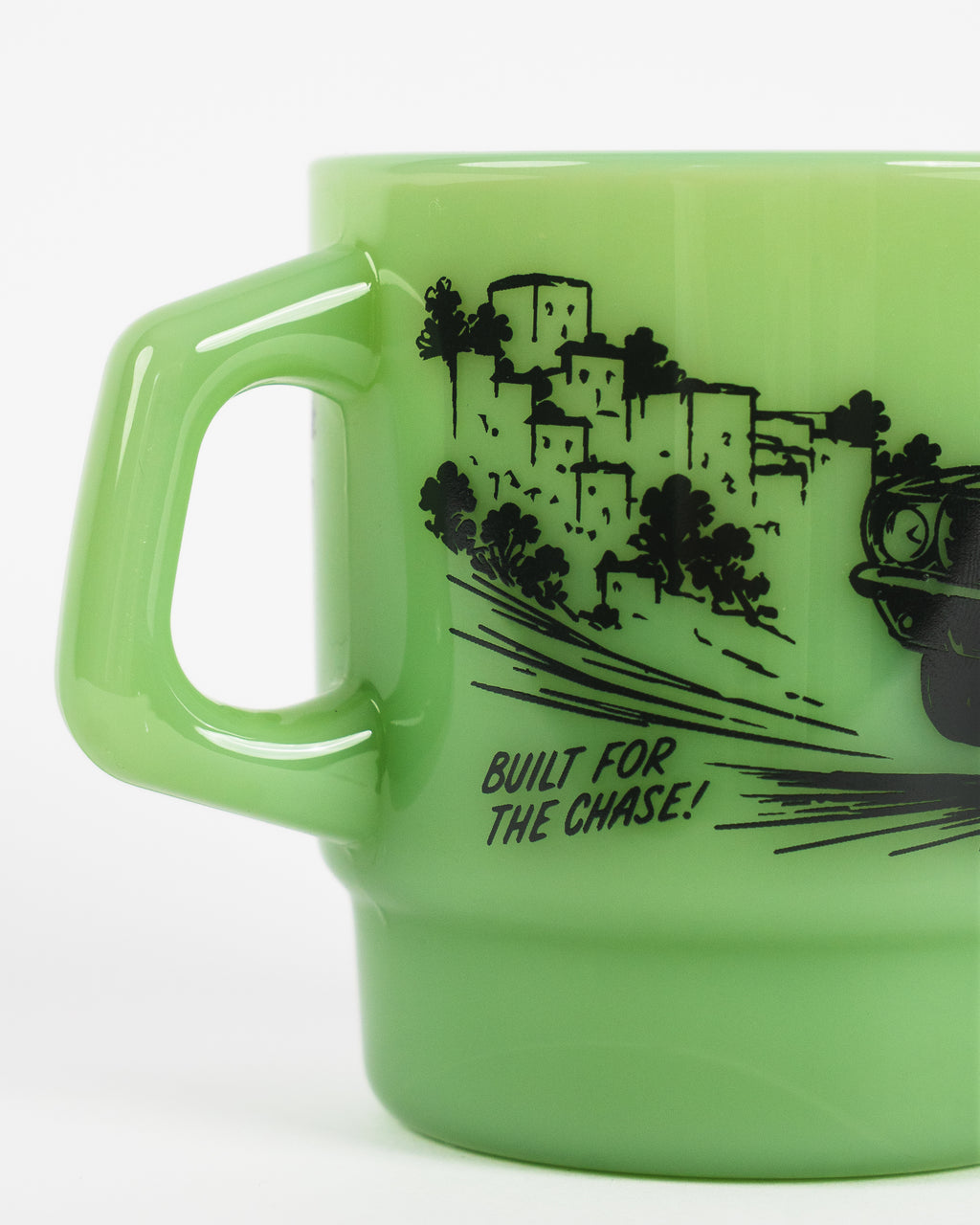Built For The Chase Milk-glass Diner Mug